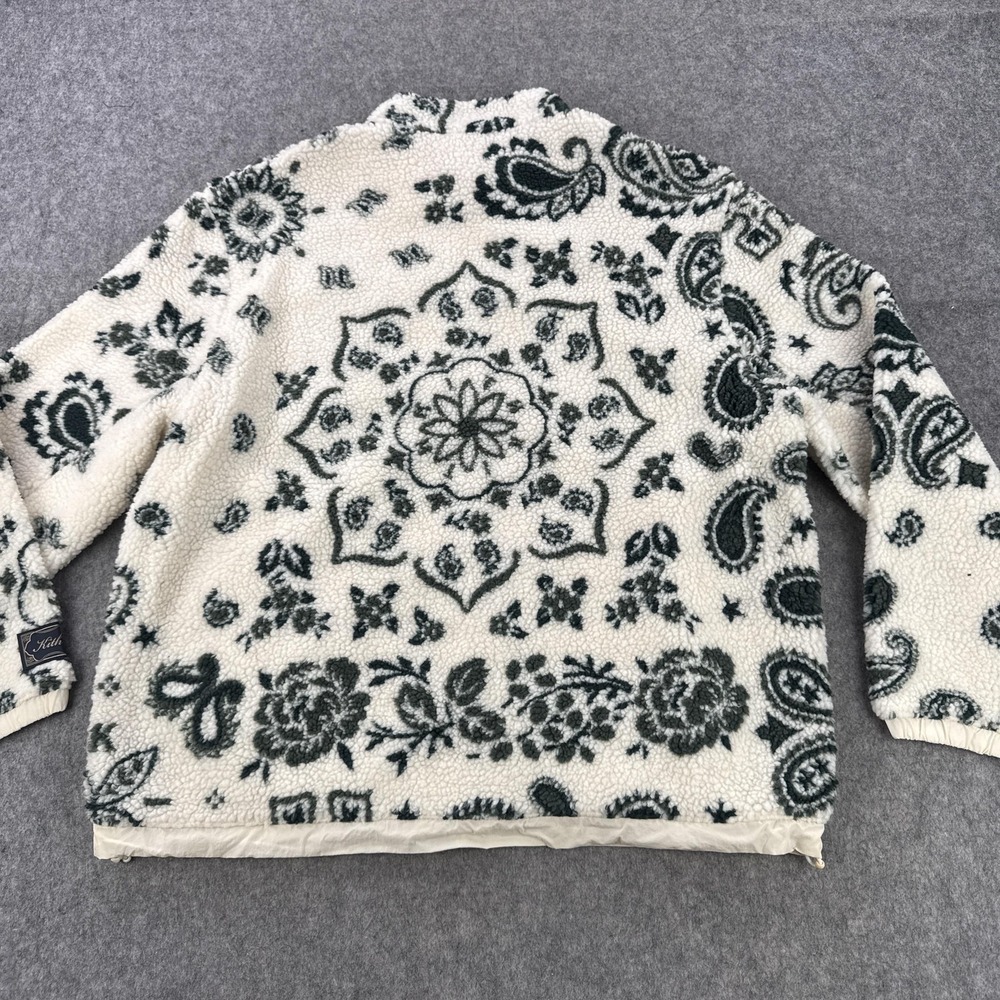 Kith Pinehurst Sherpa Fleece Jacket Mens XL White Paisley Kith & Kin Bomber - Picture 3 of 8